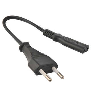 Cable de alimentación de dos alfileres europeos con QT8