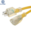  Fabricación profesional en interiores Cable de extensión de potencia de AC Transparent 3 Pins Cord 16A 125V