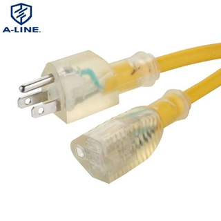  Fabricación profesional en interiores Cable de extensión de potencia de AC Transparent 3 Pins Cord 16A 125V