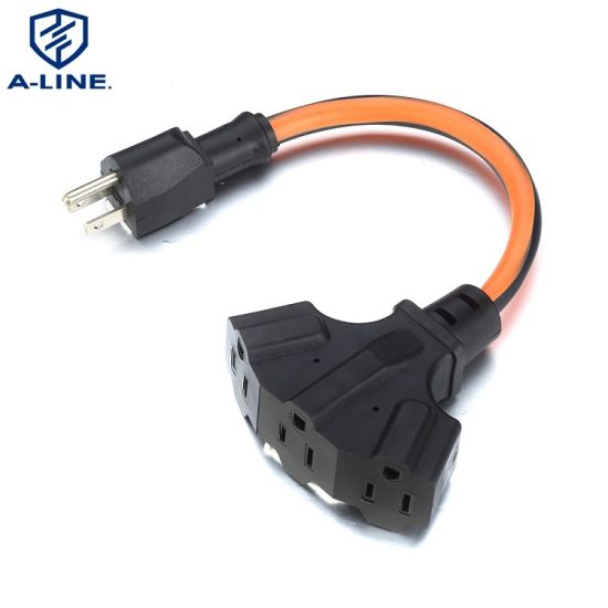 Norte América Estándar estándar al aire libre Cable de extensión de servicio pesado 10/3 AWG SJTW 15A 125V 1875W