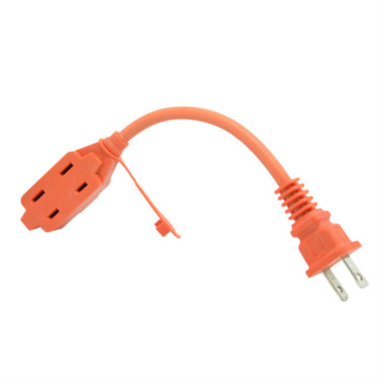 Cable de extensión de tipo América de 8 pies 18awg con 2 salidas de extensión de potencia
