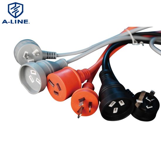 H07VV-F 1.5 mm2 Australia Mains enchufe a cables de alimentación de extremo libre Cable de extensión eléctrica