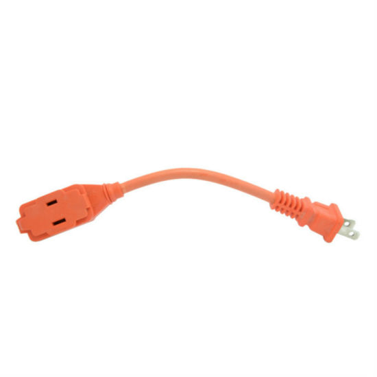Cable de extensión de tipo América de 8 pies 18awg con 2 salidas de extensión de potencia