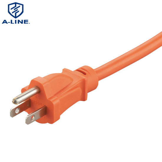 Norteamérica estándar UL listado 10 pies 16/3 13a/125V Cable de extensión de servicio pesado al aire libre