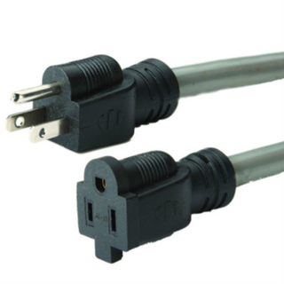  27 pies 16/3 SJTW Cable redondo 3 Prong US Enchip 120V Condición de extensión de servicio pesado para exteriores