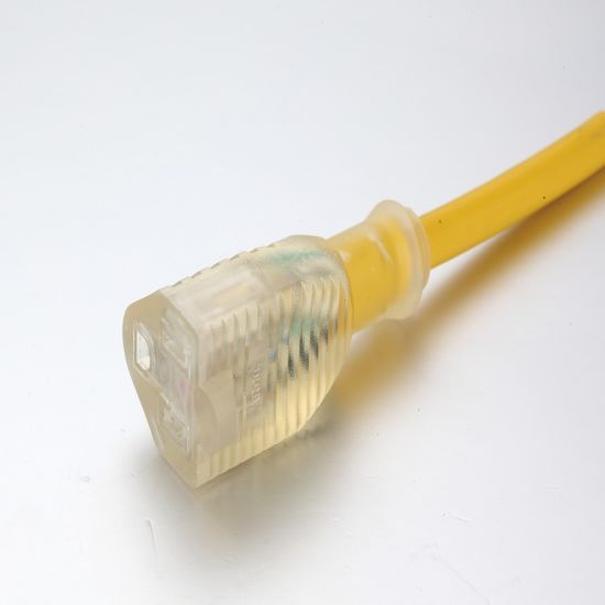  Fabricación profesional en interiores Cable de extensión de potencia de AC Transparent 3 Pins Cord 16A 125V