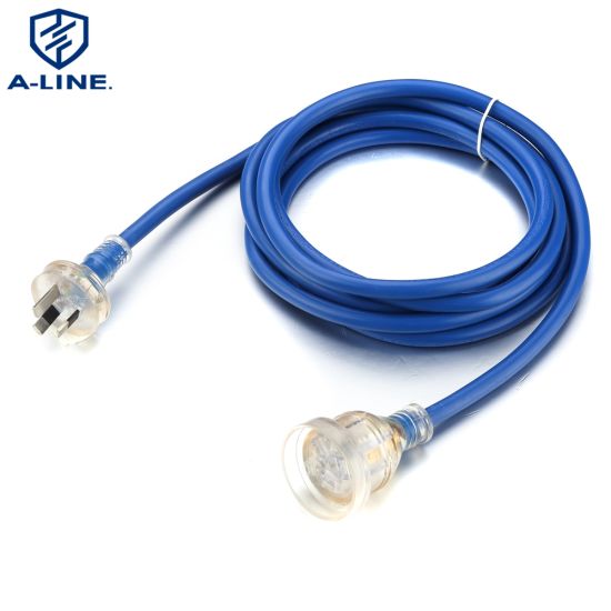 Cable de extensión transparente de 10m de Australia con 10a, 250V, H07VV-F 3*1.5 mm2 