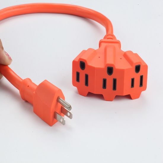 Norte América Estándar estándar al aire libre Cable de extensión de servicio pesado 10/3 AWG SJTW 15A 125V 1875W
