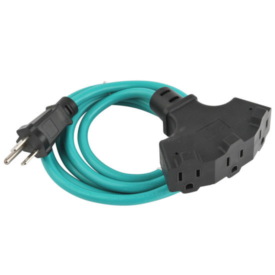 Norte América Estándar estándar al aire libre Cable de extensión de servicio pesado 10/3 AWG SJTW 15A 125V 1875W