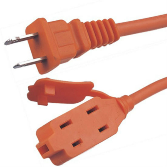 Cable de extensión de tipo América de 8 pies 18awg con 2 salidas de extensión de potencia