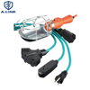 Cable de extensión al aire libre impermeable de EE. UU. 3 salidas de alimentación