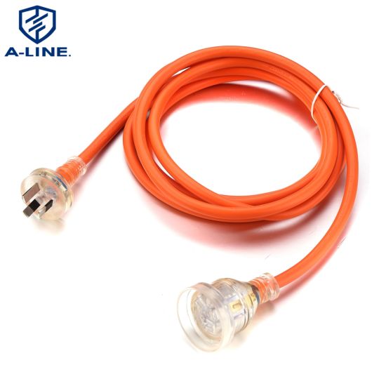Cable de extensión transparente de 10m de Australia con 10a, 250V, H07VV-F 3*1.5 mm2 