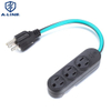 Cable de extensión al aire libre impermeable de EE. UU. 3 salidas de alimentación
